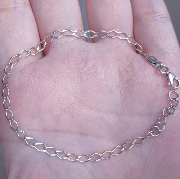 Vintage Jewelry - 14K solid white gold chain bracelet